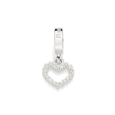 Imagem de Berloque de pulseira prata 925 feminino rommanel coração cravejado zir