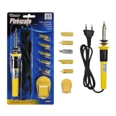 Imagem de Pirógrafo Escreve Gravador Soldador Madeira Couro 127v - PIRÓGRAFOW