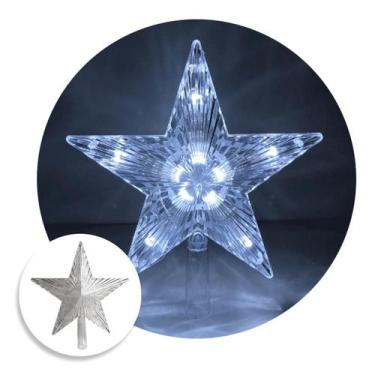 Imagem de Estrela Ponteira Pisca Led Enfeite Topo Árvore De Natal 24cm - TOP NAT