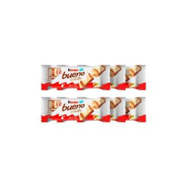 Imagem de Kit 6 Chocolates Kinder Bueno White 2 Unidades Cada