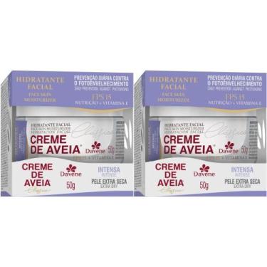 Imagem de 2 Hidratante Facial Creme De Aveia Intensa 50g Davene