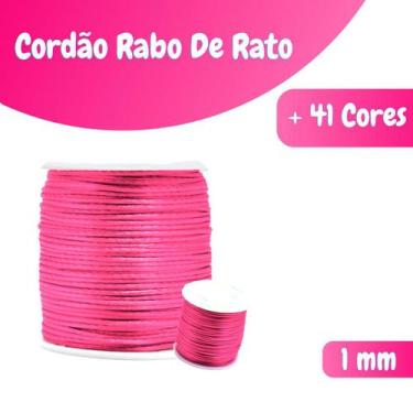 Imagem de Fio De Seda Rosa Chiclete - Cordão Rabo De Rato 1mm - Nybc