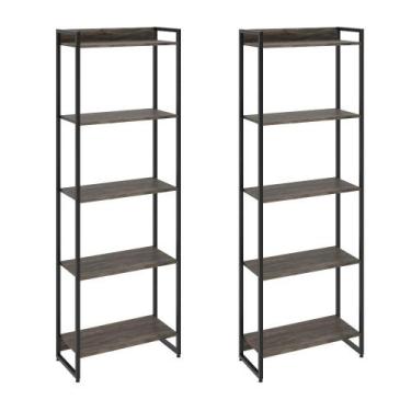 Imagem de Kit 2 Estantes Multiuso Industrial 5 Prateleiras Areta 186x60cm C01 Ca