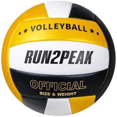 Imagem de RUN2PEAK Bola de vôlei macia tamanho oficial 5 bolas de vôlei para ambientes internos e externos, praia, piscina, jogos, bolas de vôlei, presentes para adultos, jovens, homens, iniciantes, prática de
