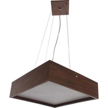 Imagem de Plafon Wood Redondo 30cm 2X E27 Imbuia - Adrilustres, Bivolt