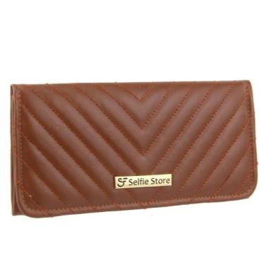 Imagem de Carteira Feminina de Mão com Porta Cartões Costuras Moderna - Fierre, 