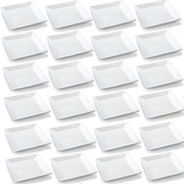 Imagem de Jogo 24 Pratos Quadrado 20cm em Melamina Para Restaurantes - Best