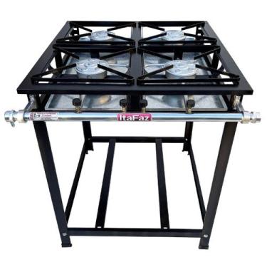 Imagem de Fogão Industrial de Piso 4 Bocas Alta Pressão 30x30cm Itafaz - Itabrás