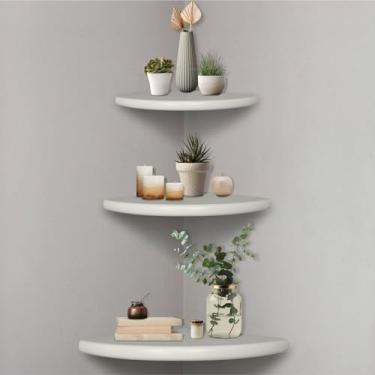 Imagem de KIAGA, Kit Prateleira de Canto de Parede Colorido em Mdf Laqueado Cor:BRANCO;Tamanho:ÚNICO