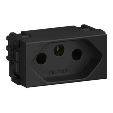 Imagem de  refinatto módulo tomada 2 polos + terra preto 10a  - weg