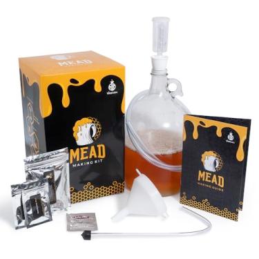 Imagem de VineLabs Kit de fabricação de hidromel de mel com fermento e acessórios para iniciantes, reutilizável, processo de fabricação passo a passo, 1 galão, feito nos EUA