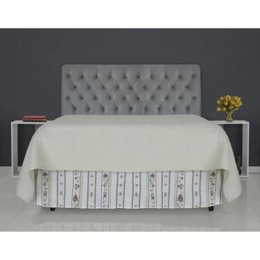 Imagem de Cabeceira de Cama Box Casal 138cm Pádua Veludo Cinza