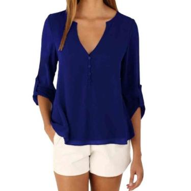 Imagem de Camisa Feminina Mullet Famosas Manga Longa Viscose Ref.15336 - DOCCEMU