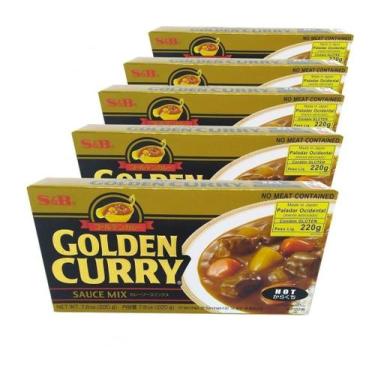 Imagem de Curry Golden S&b Karakuchi Forte 220g (Kit com 5)