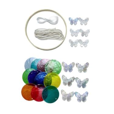 Imagem de Gralara Kit de sinos de vento de concha faça você mesmo, sinos de vento pendurados, decoração para ambientes internos e externos, Multicolorido
