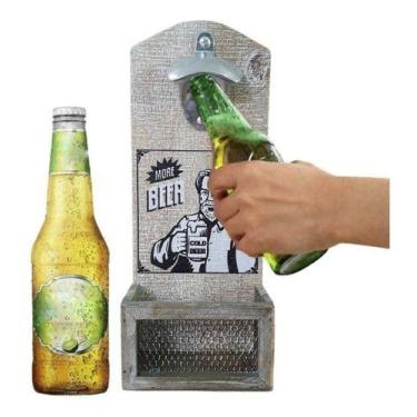 Imagem de Abridor De Garrafas De Parede Beer Mdf 30 X 12 - Vacheron, Madeira