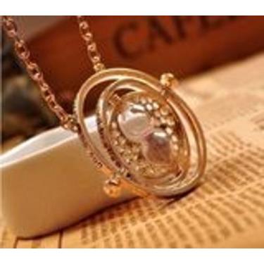 Imagem de Colar Ampulheta Vira Tempo Dourado Harry Potter, Hermione, Geek, Filme