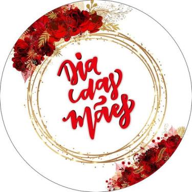 Imagem de Painel De Festa Redondo 1,50x1,50 - Dia das Mães Rosas 058 - Via Cores