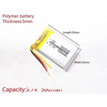 Imagem de 502535 C/ 500mah 5mmx25mmx35mm Atenção 3 Fios 3,7v Nova - - KMIG