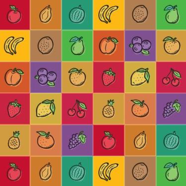 Imagem de Adesivo de Azulejo Cozinha Frutas Coloridas 10x10cm 200un - Quartinhos