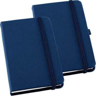 Imagem de Kit 2x Caderneta de Anotações 14x21cm 80 Fls Sem Pauta Azul - TopGet