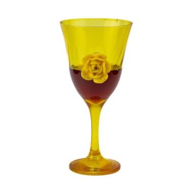 Imagem de Taça Amarela Oxum Lirio Rosa Super luxo 330 ml -Vidro - Lua Mística - 