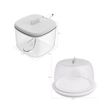 Imagem de Conjunto Porta Queijo queijeira Minas ou Ricota E Açucareiro 450ml F61