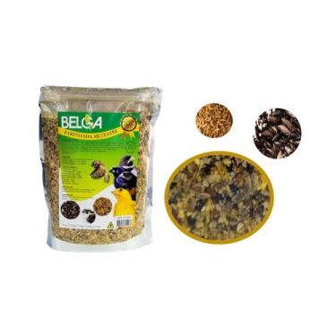 Imagem de Kit 2 Rações Mistura Farinhada Pássaros Silvestres Tenébrios 500g Belg