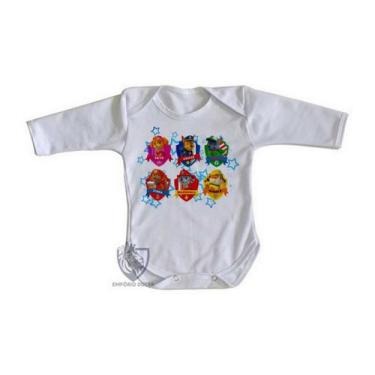 Imagem de body nenê criança roupa bebê manga longa  Patrulha Canina nomes - Empó