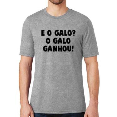 Imagem de Camiseta E o galo O galo ganhou! - Foca na Moda, Cinza, GGG