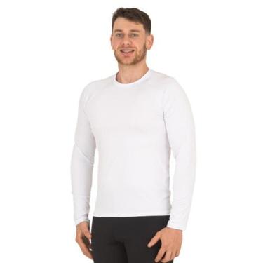 Imagem de Camisa Térmica Com Proteção UV Masculina Segunda Pele Malha Fria Manga