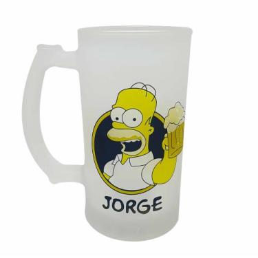Imagem de Caneca Vidro Chopp Cerveja Personalizado Homer Beer - GMH Prod. Serv. 