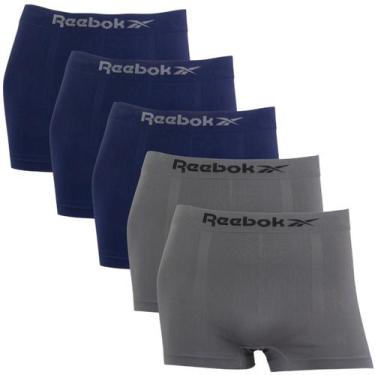 Imagem de Kit 5 Cuecas Masculina Boxer Reebok Premium Elastano Lisa, 3azul, 2cin