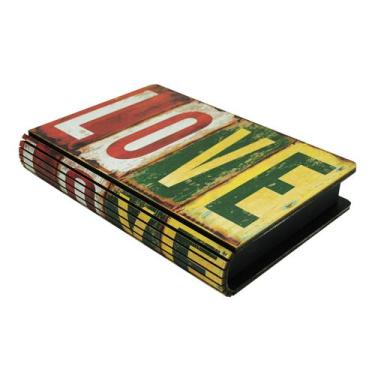 Imagem de Caixa Porta Livro ou Utilidades Love 18x5x28,7 Mdf Madeira - Atacadão 