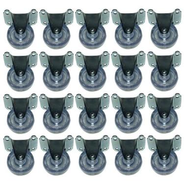 Imagem de Jogo 20 Rodinhas 32mm Incolor San Rodízio Base Fixa 4 Furos - GENERIC