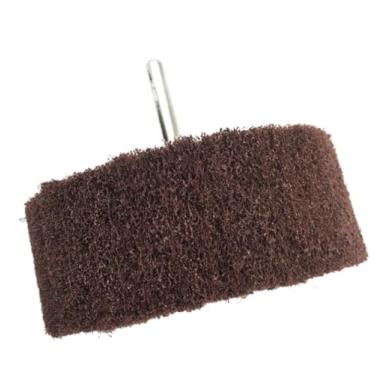 Imagem de Roda de polimento abrasiva não tecida de haste de 6 mm (1/4'') - Roda de polimento de alto desempenho para metal, madeira, plástico - Furadeira elétrica - 1 peça, vermelha (grão 320), 30x30x6 mm