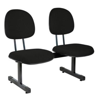Imagem de Longarina Executiva Turim 2 Lugares s/br - Flex Cadeiras, Preto