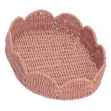 Imagem de Bandeja Oval Palha Straw 36x28x8,5cm Cor Coral 23356 - EntreCasa