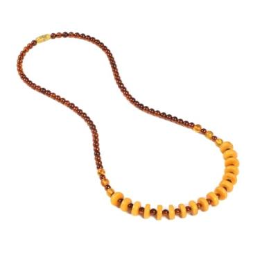 Imagem de Justinstones Colar de cristal Reiki com contas energéticas de cera de mel âmbar, Pedra, Âmbar