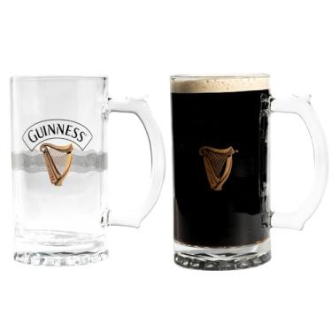 Imagem de LORD'S ROCKS Copos de cerveja Guinness de 500 ml, pacote duplo, regatas compatíveis com logotipo Arched Guinness e Harpa | Mercadoria oficial certificada | Presente ideal para amantes de cerveja