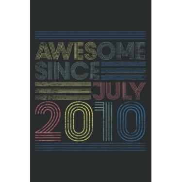 Imagem de 12Th Birthday Gifts - Awesome Since July 2010 Meme: Lined Notebook: 6" x 9", 100 Pages, Notebook Journal For Lady, Girls And Women. Perfect Possum Blank Lined Notebook Journal Gift Ideas.