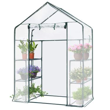 Imagem de VIVOSUN Mini caminhada transparente 142 cm x 71 cm x 190 cm em casa verde com janela e âncora para jardim