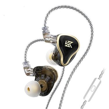 Imagem de KZ ZAS 7BA+1DD IEM Fone de ouvido 16 unidades tecnologia híbrida carro-chefe de fone de ouvido monitor de fone de ouvido HiFi estéreo com cabo destacável (ZAS preto, com microfone)