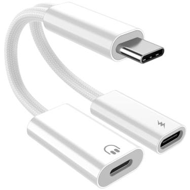 Imagem de AFGHOA Adaptador Lightning para USB C para iPhone 16, adaptador USB C para USB C para iPad 10 Pro Air 6 5, adaptador USB C 2 em 1 para fones de ouvido Lightning, fones de ouvido, adaptador USB tipo C