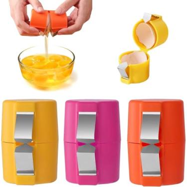 Imagem de Abridor de casca de ovo, 3 peças, separador de ovos, abridor de casca de ovo para ovos cozidos, descascador de ovos de aço inoxidável, ferramenta de separação de ovos portátil, utensílios de cozinha