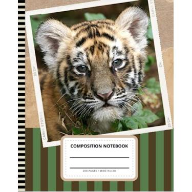 Imagem de Baby Tiger Composition Notebook: 7.5 x 9.25 inch / 200 Pages (100 sheets) / Wide Ruled Paper For Writing - Homework - Notes - Doodles - Homeschool / ... Girls Kids/Jungle Cat Cub - Animal Photo