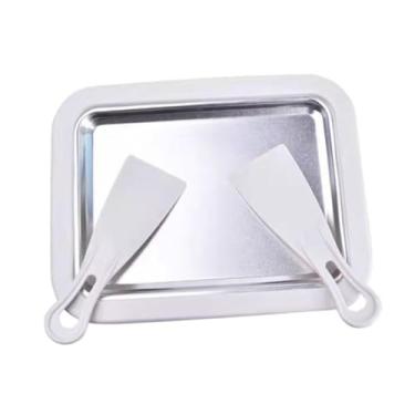Imagem de Generic Máquina de fazer pratos de sorvete, placa fria, multifuncional, doméstica, interativa, com pá, máquina de gelo laminado para sorvete cremoso, Branco