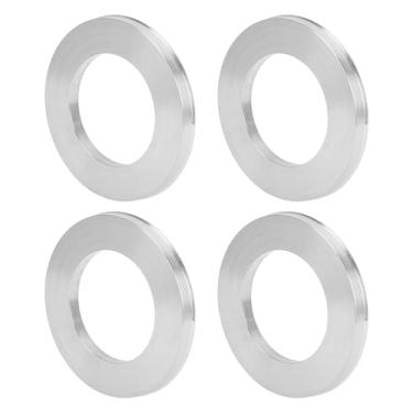 Imagem de INFINAUTO Anéis centralizados no cubo da roda do carro OD 110,1 mm para ID 66,1 mm eixo central de rodas amortecedores Hubrings liga de alumínio tom prata durável