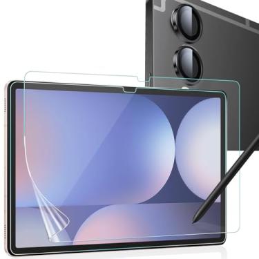 Imagem de Anbzsign Pacote com 2 + 2 para Samsung Galaxy Tab S10 Plus/Tab S9 Plus protetor de tela e protetor de lente de câmera, antirreflexo, filme PET fosco para desenho