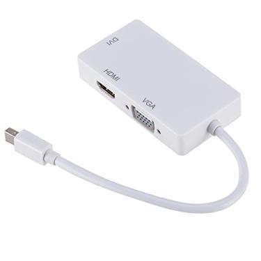 Imagem de Mini adaptador de porta de exibição portátil, cabo conversor mini DP 3 em 1 para VGA + HDMI + DVI para Mac Book Pro